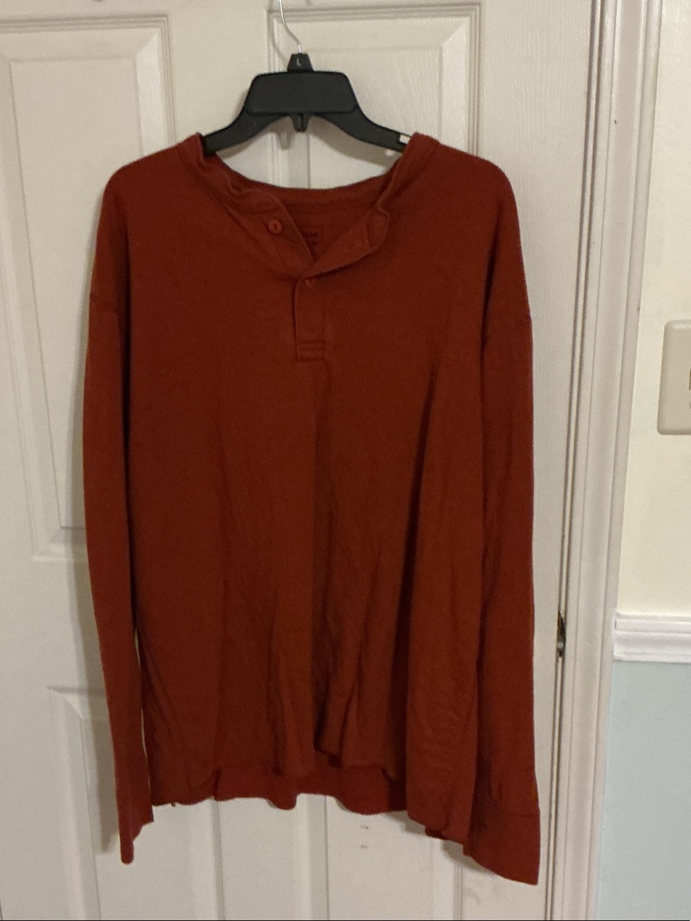 L.L. Bean Men's Signature dual-layer Henley - Rust Brown